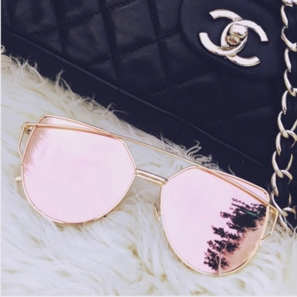Accessories - [Rose Gold] Mirror Chic Aviator Sunglasses